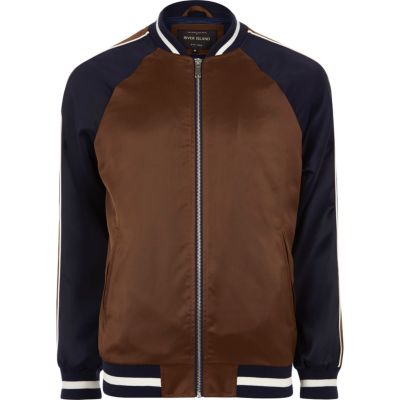 Brown two tone light bomber jacket